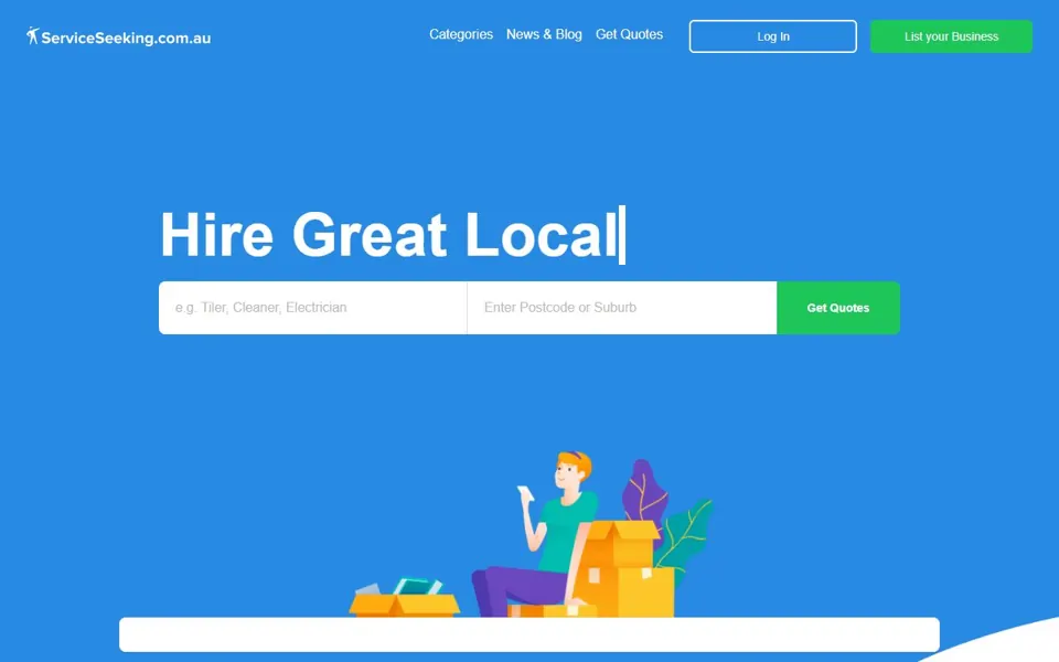 ServiceSeeking website screenshot