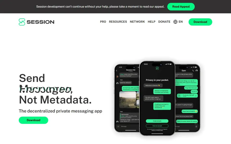 Session · Website screenshot