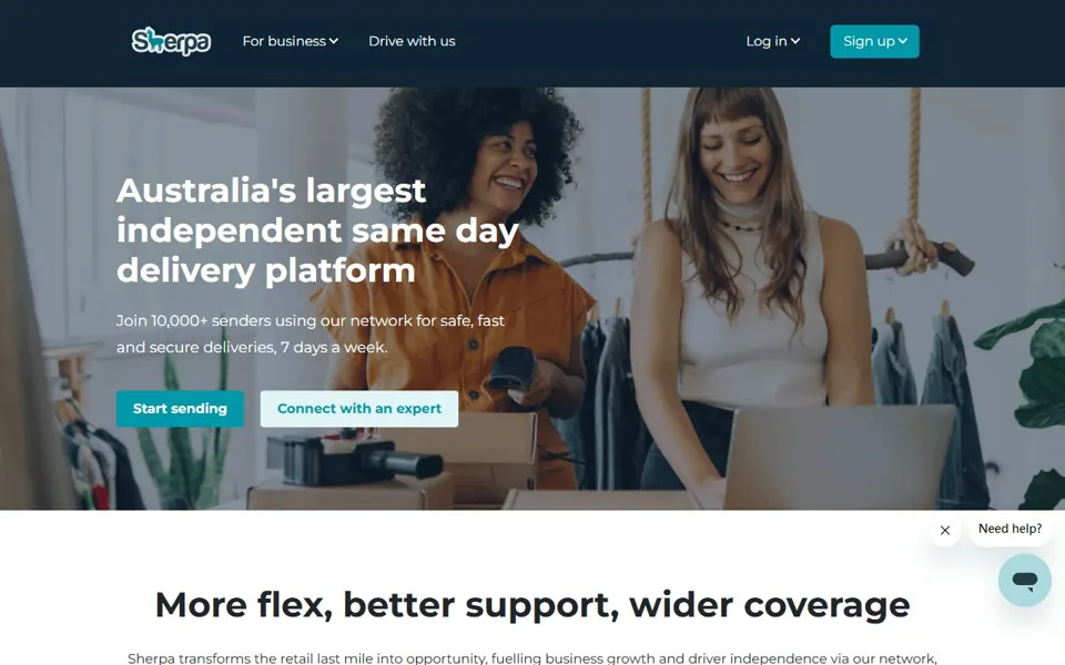 Sherpa website screenshot