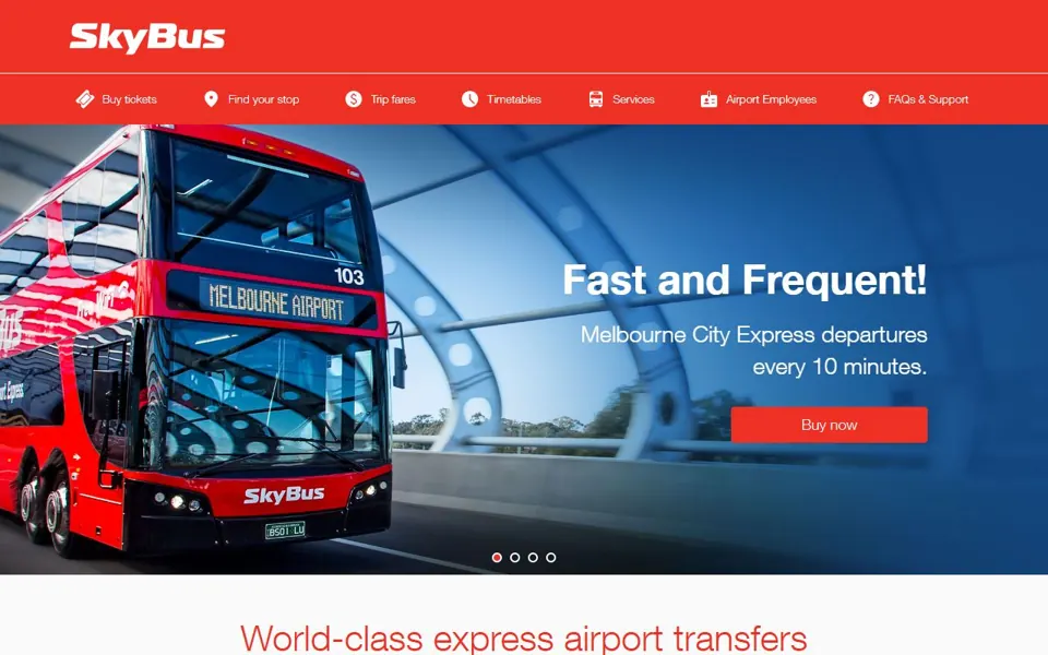 SkyBus website screenshot