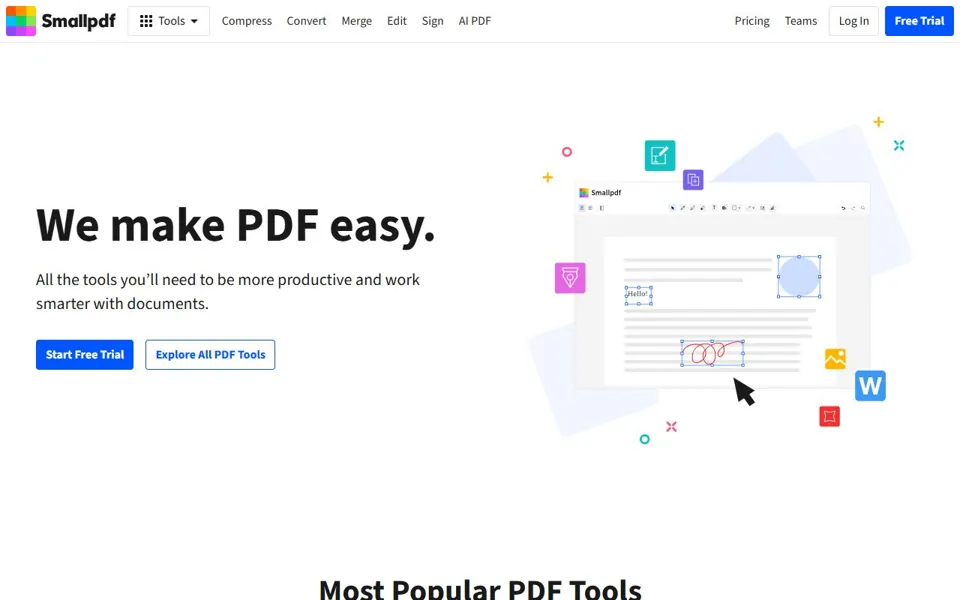 Smallpdf website screenshot