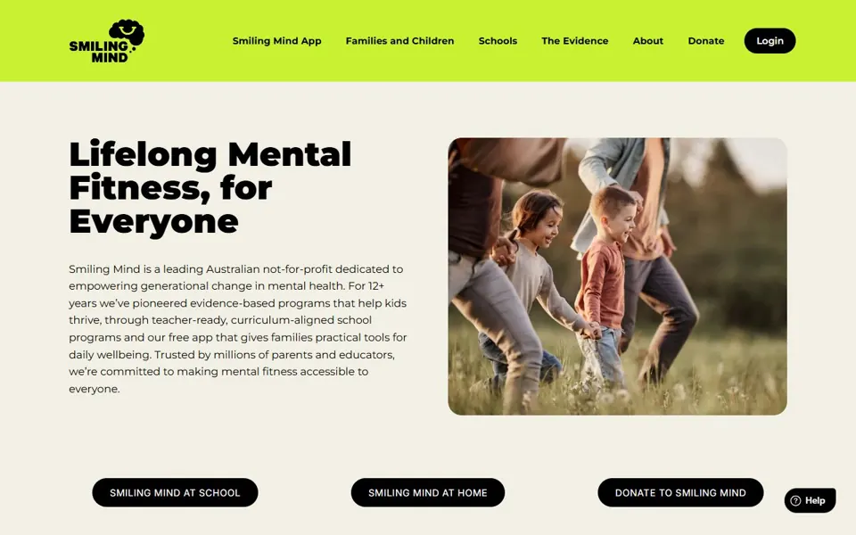 Smiling Mind website screenshot