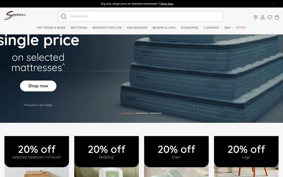 Snooze website screenshot