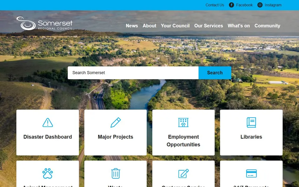 Somerset Regional Council website screenshot
