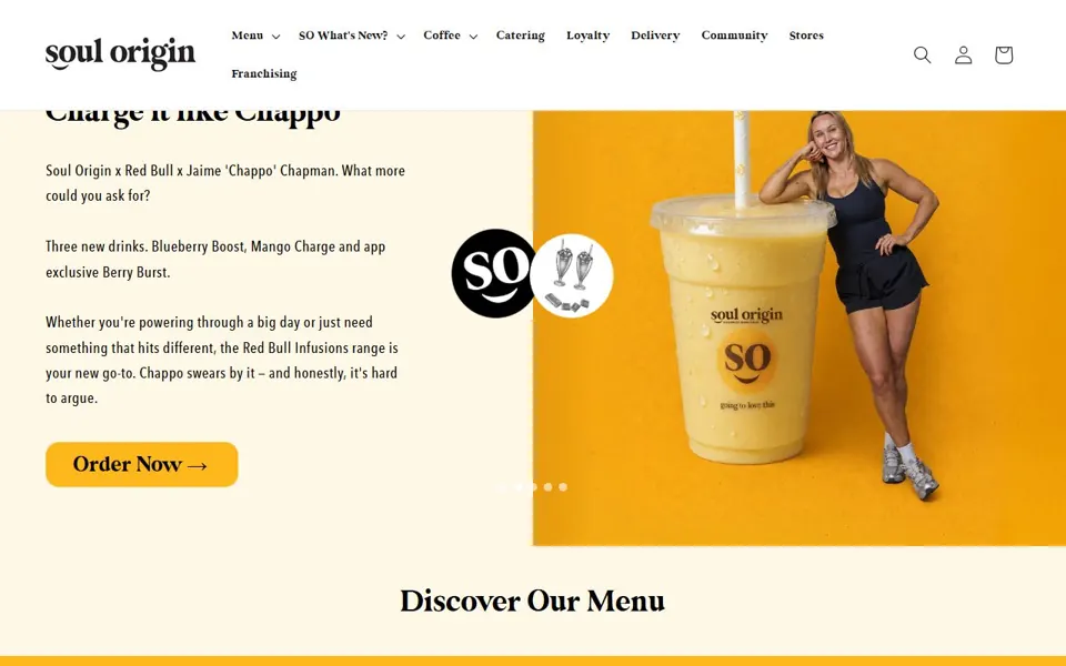 Soul Origin website screenshot