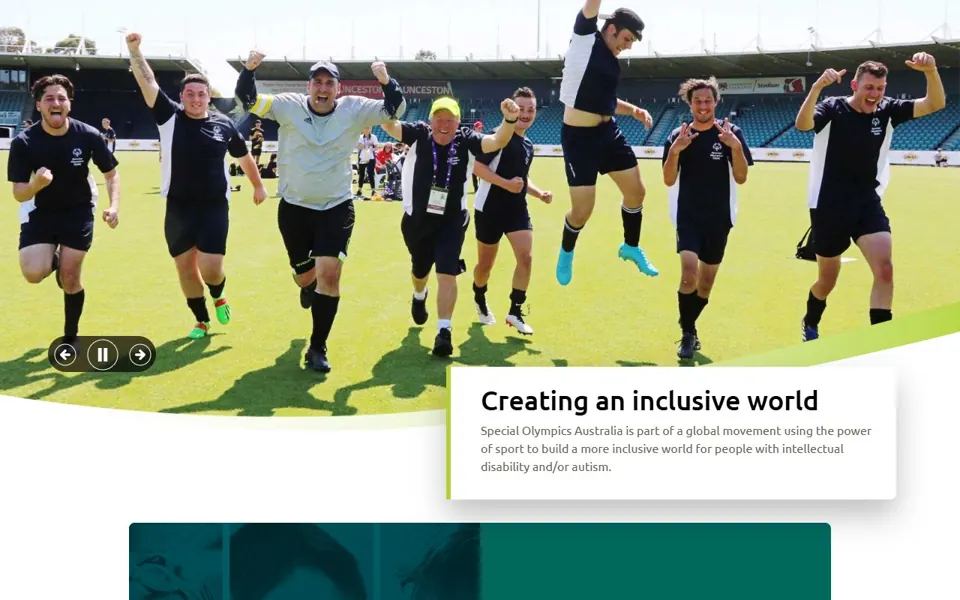 Special Olympics Australia website screenshot