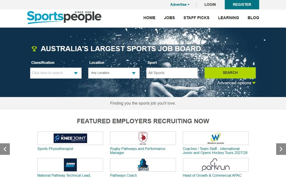 Sportspeople website screenshot