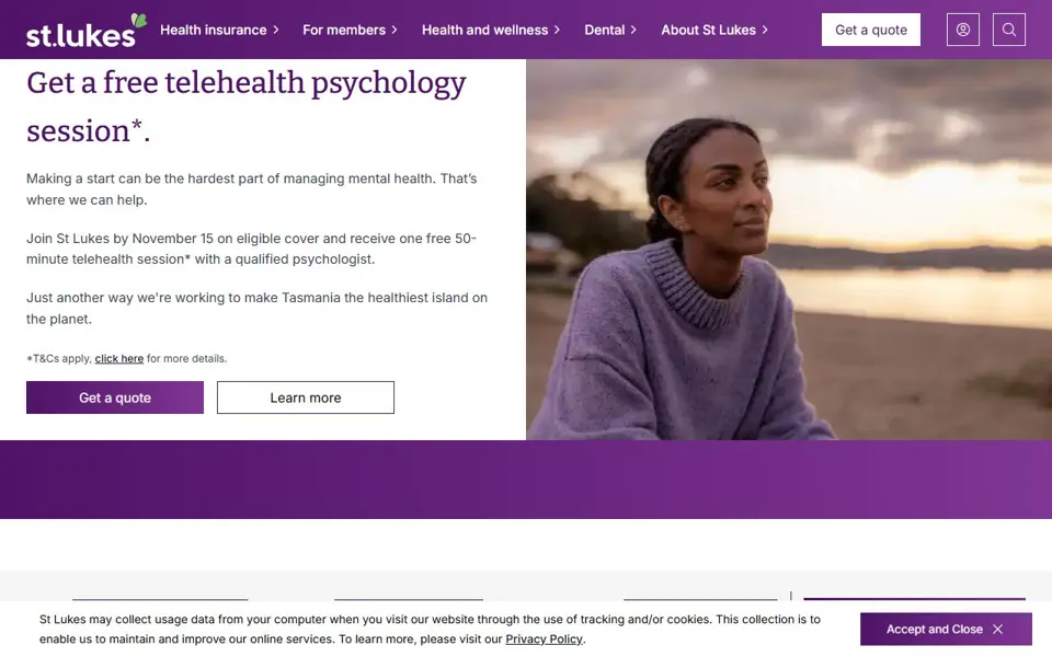 St Lukes website screenshot