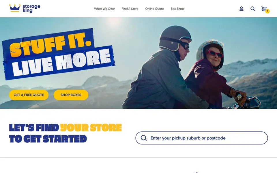 Storage King website screenshot