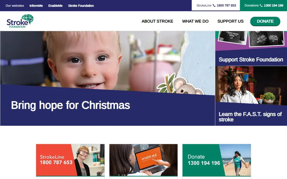 Stroke Foundation website screenshot
