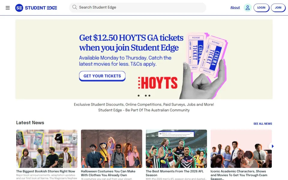 Student Edge website screenshot