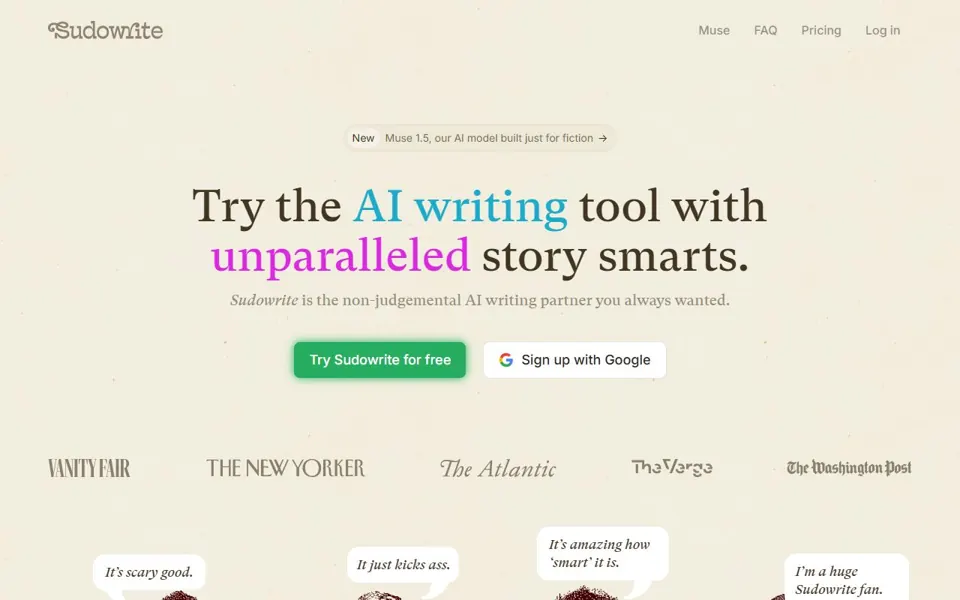 Sudowrite website screenshot