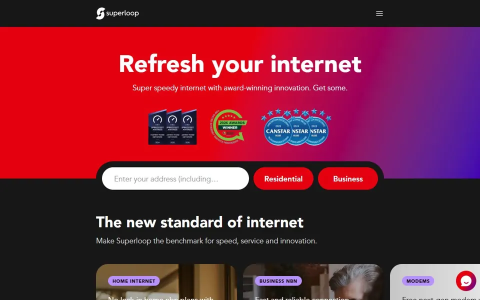 Superloop website screenshot