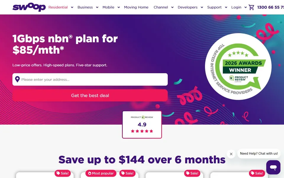 Swoop website screenshot