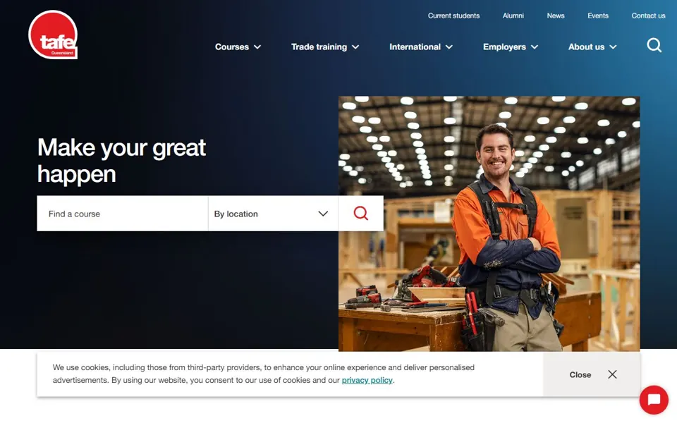 TAFE Queensland website screenshot