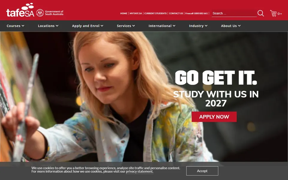 TAFE SA website screenshot