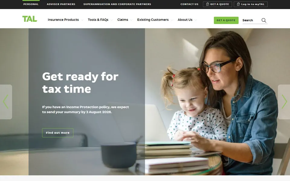 TAL website screenshot