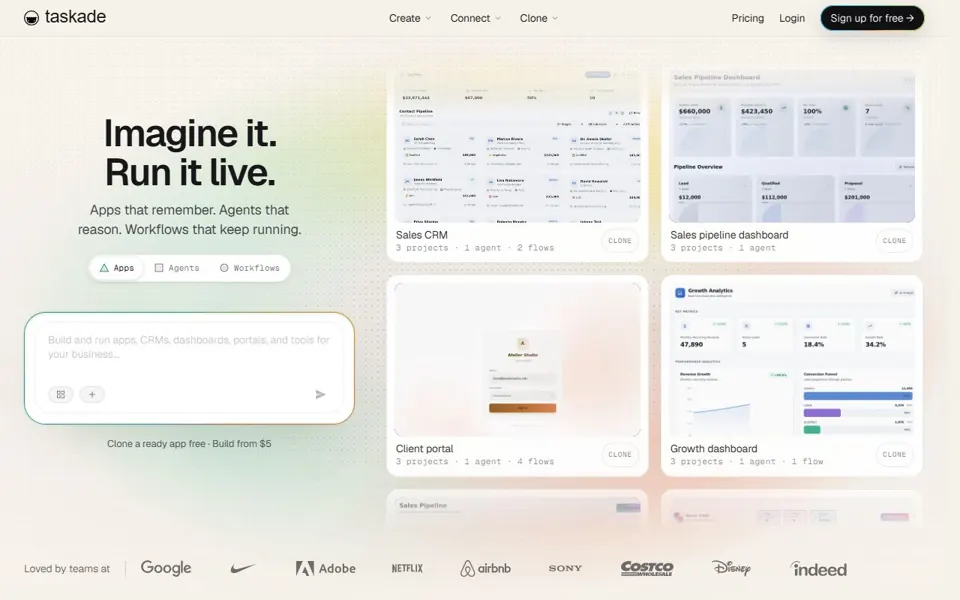 Taskade · Website screenshot