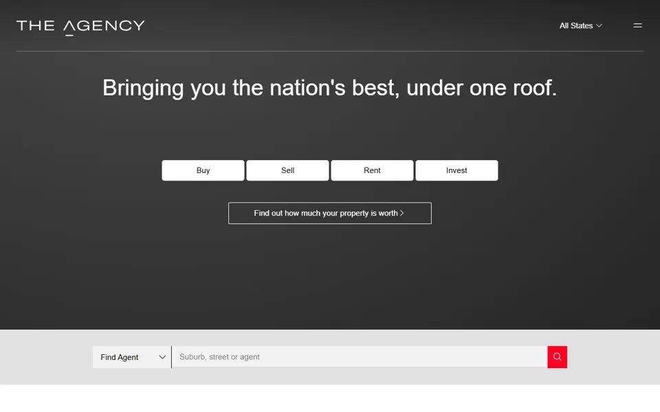 The Agency website screenshot