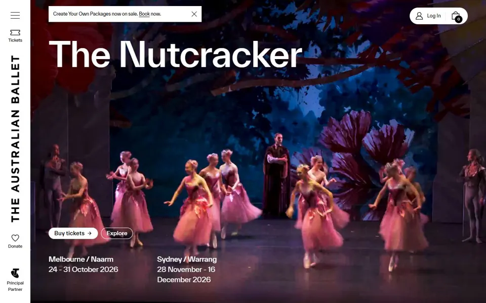 The Australian Ballet website screenshot