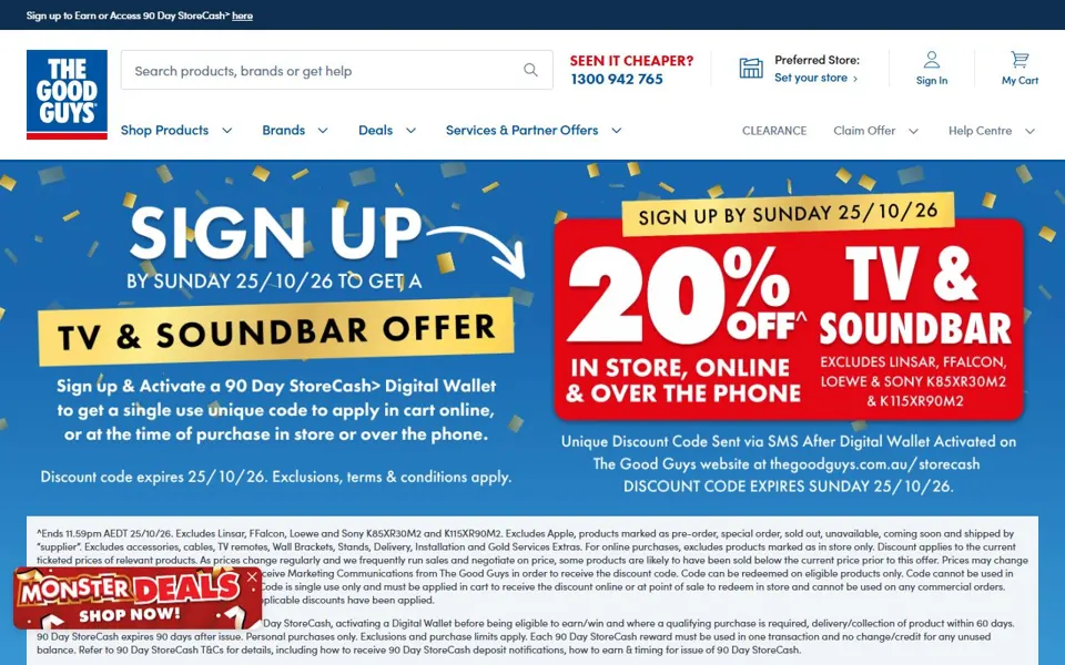 The Good Guys website screenshot