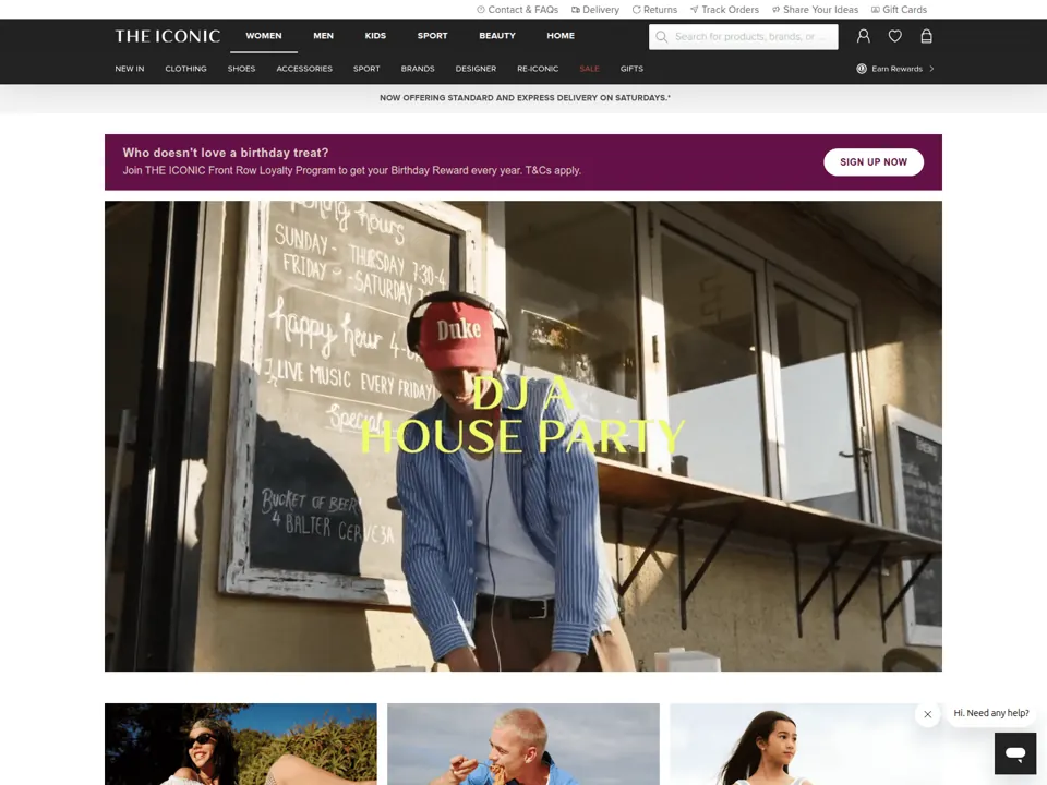 THE ICONIC website screenshot