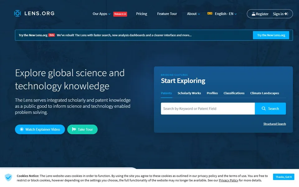 The Lens · Website screenshot
