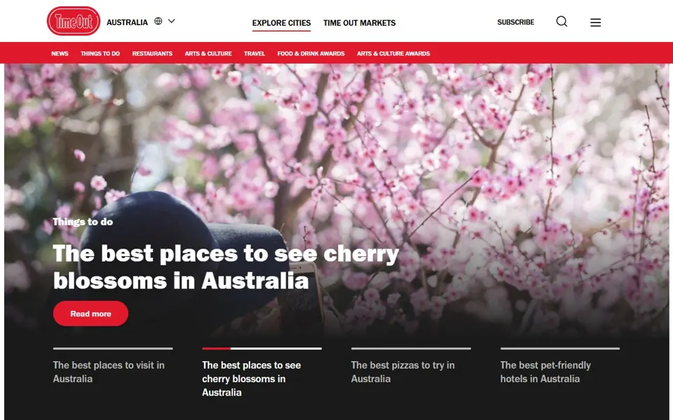 Time Out Australia website screenshot