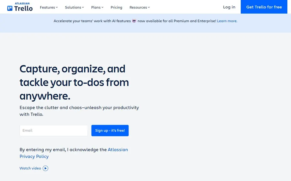 Trello website screenshot