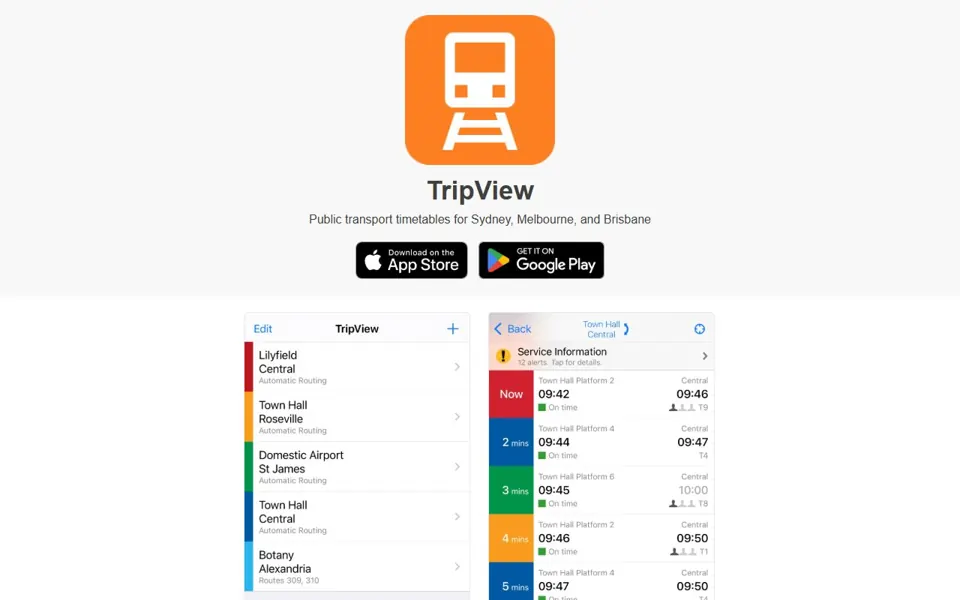 TripView website screenshot
