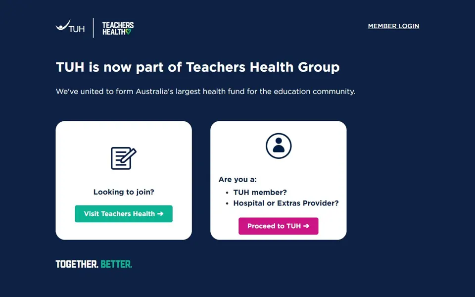 TUH Health Fund website screenshot