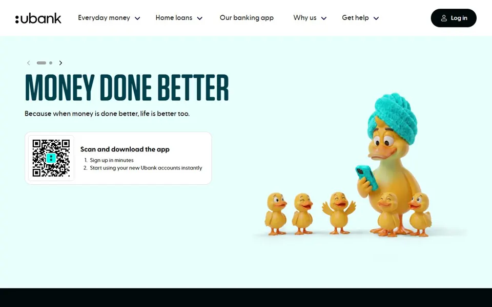 ubank website screenshot