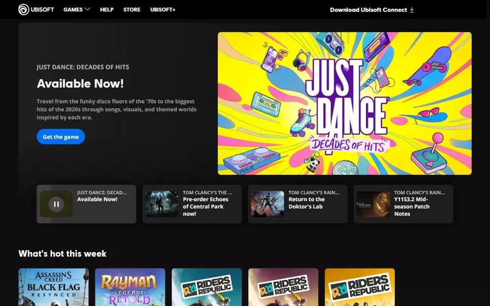 Ubisoft website screenshot