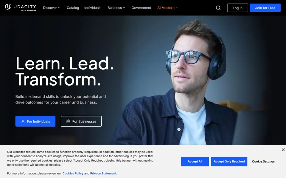 Udacity website screenshot