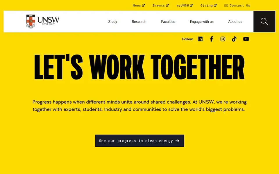 UNSW Sydney website screenshot