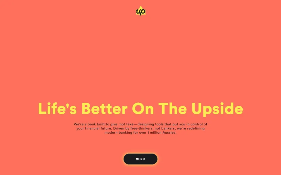 Up website screenshot