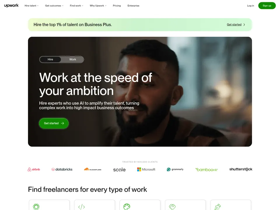 Upwork website screenshot