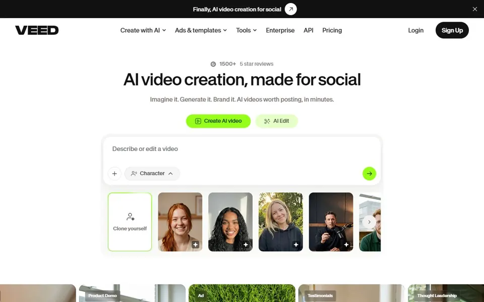 VEED website screenshot