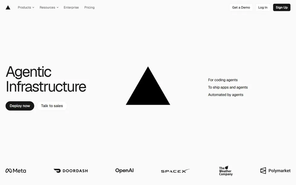 Vercel website screenshot