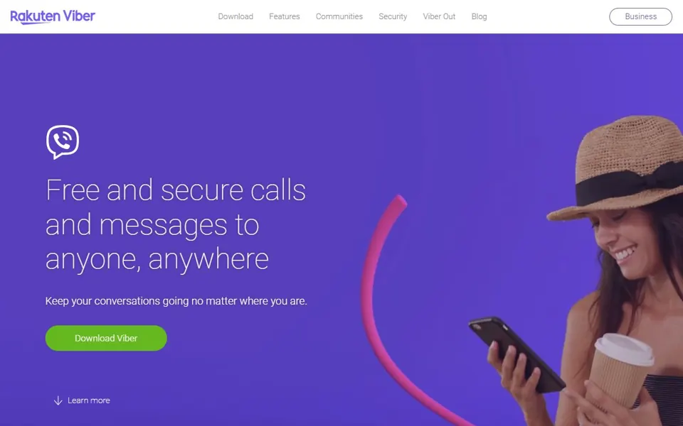 Viber – Ansicht der Anbieter-Website