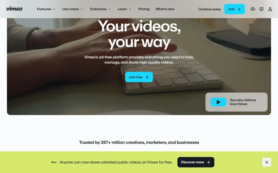 Vimeo website screenshot