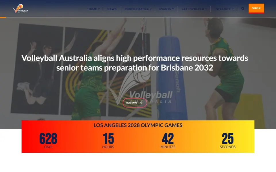 Volleyball Australia website screenshot