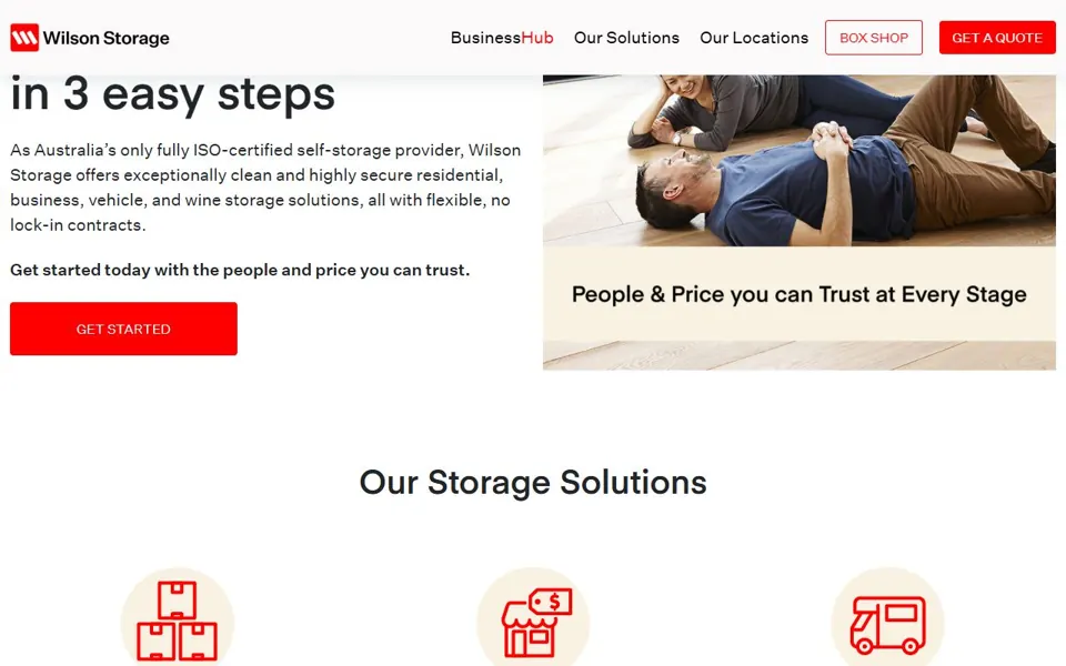 Wilson Storage website screenshot