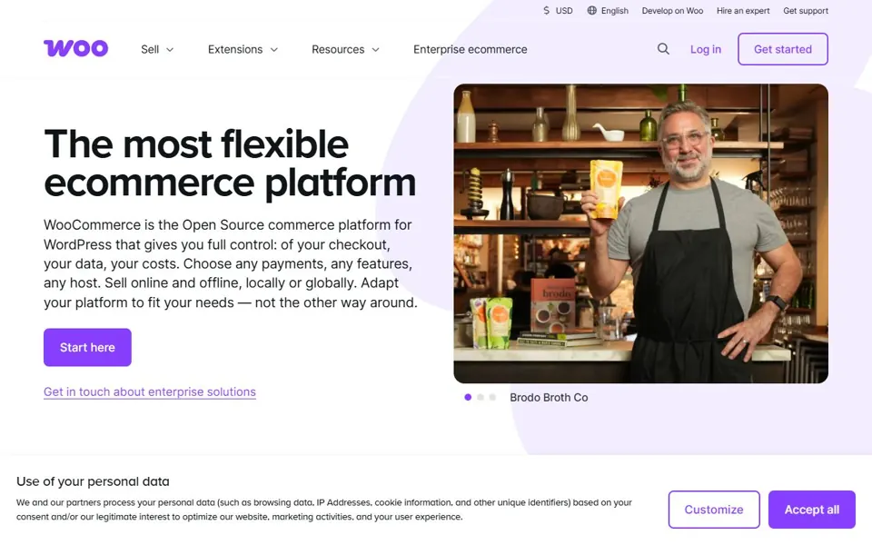 WooCommerce – Ansicht der Anbieter-Website