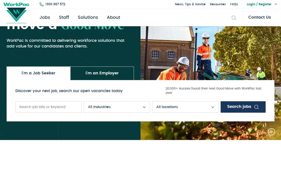 WorkPac website screenshot