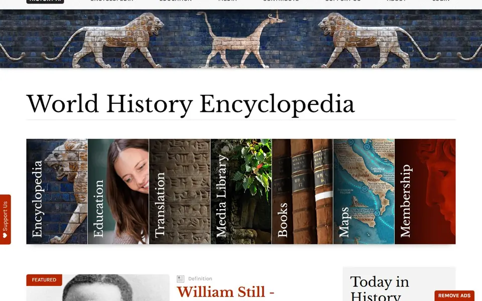 World History Encyclopedia website screenshot