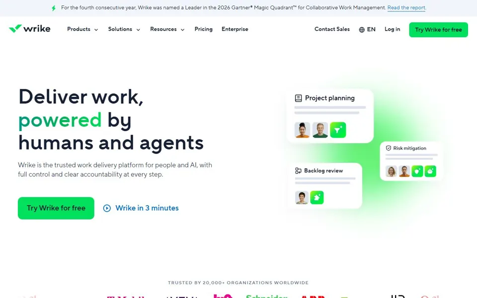 Wrike website screenshot