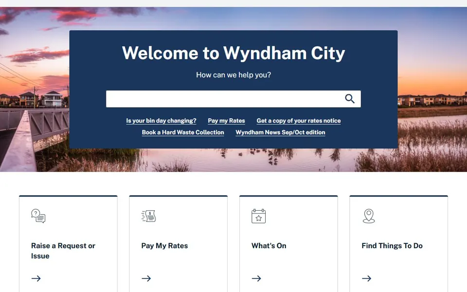 Wyndham City Council website screenshot