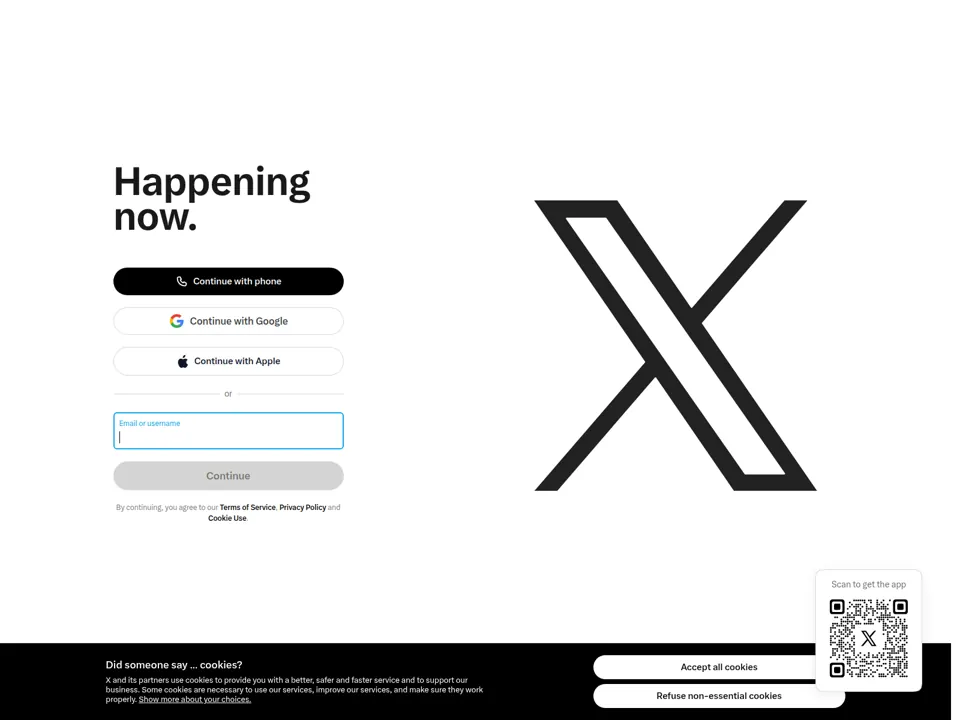X website screenshot
