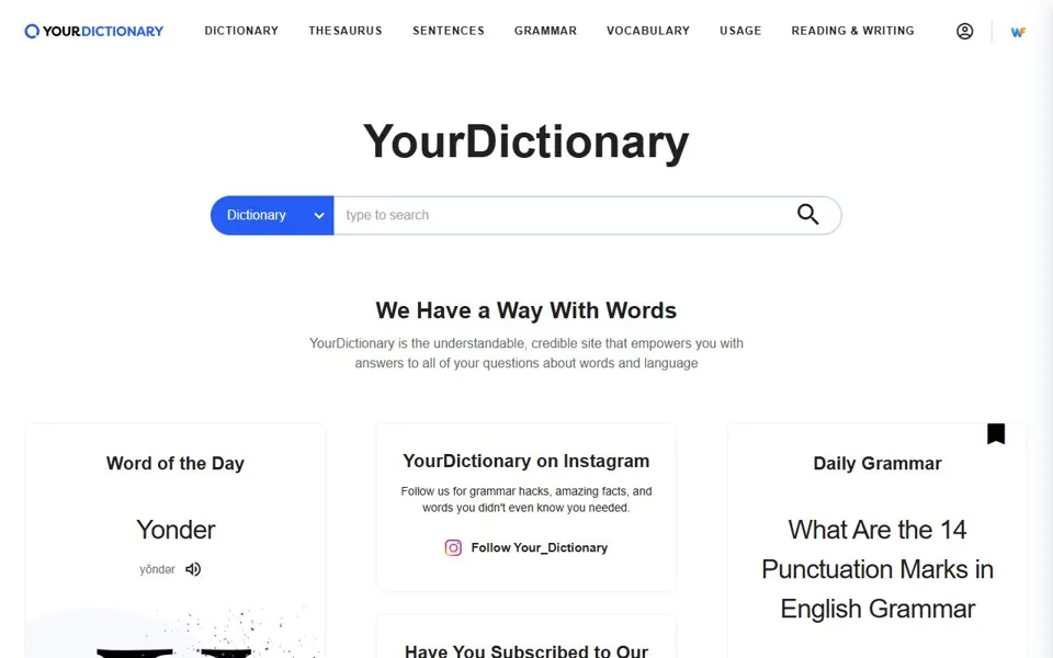 YourDictionary website screenshot